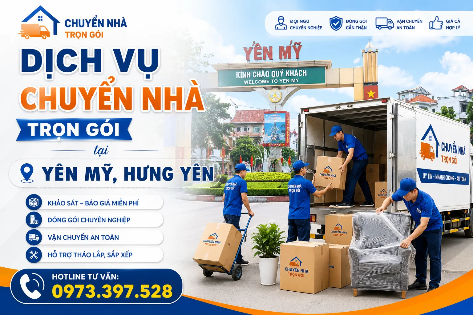 Dịch vụ chuyển nhà trọn gói tại Yên Mỹ, Hưng Yên