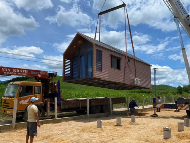 Thi công nhà lắp ghép tại xã Khoái Châu, Hưng Yên
