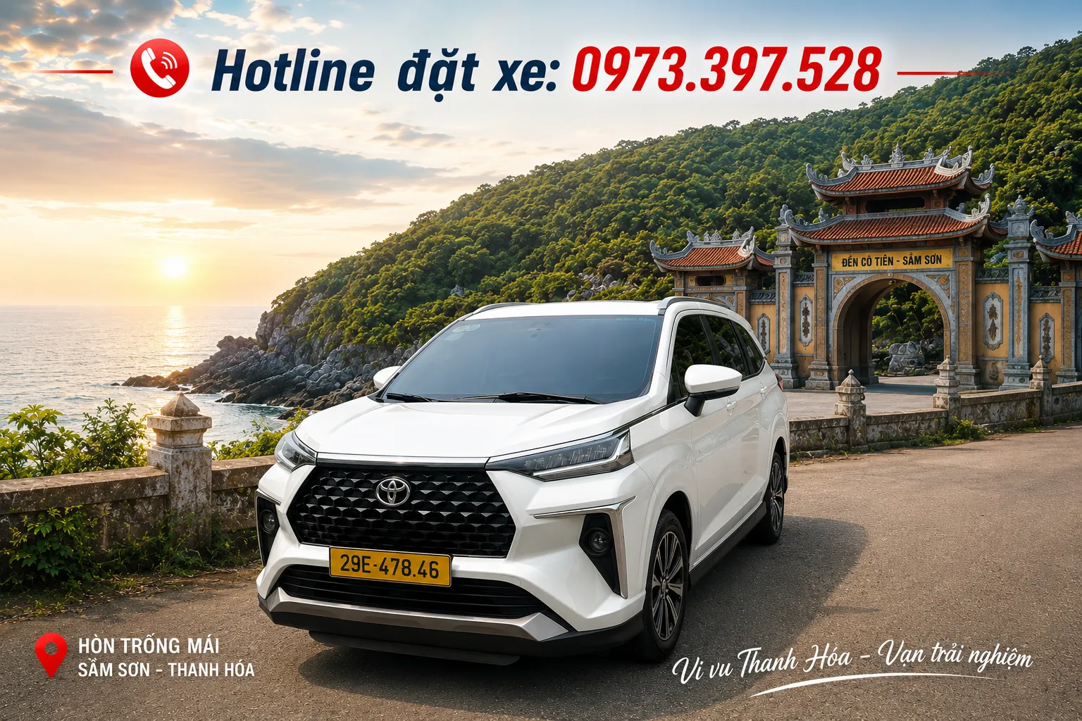 Xe 7 chỗ Hưng Yên đi Đền Cô Tiên Thanh Hóa Xe 7 chỗ Hưng Yên đi Đền Cô Tiên Thanh Hóa