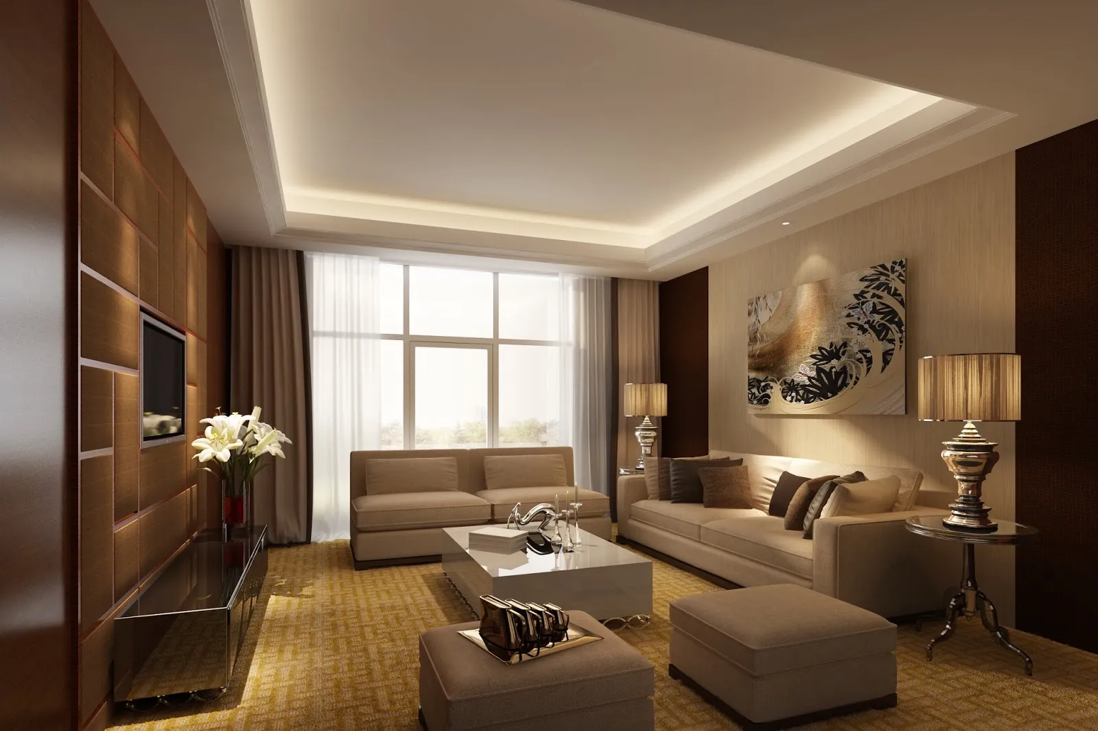 Trần thạch cao phòng khách